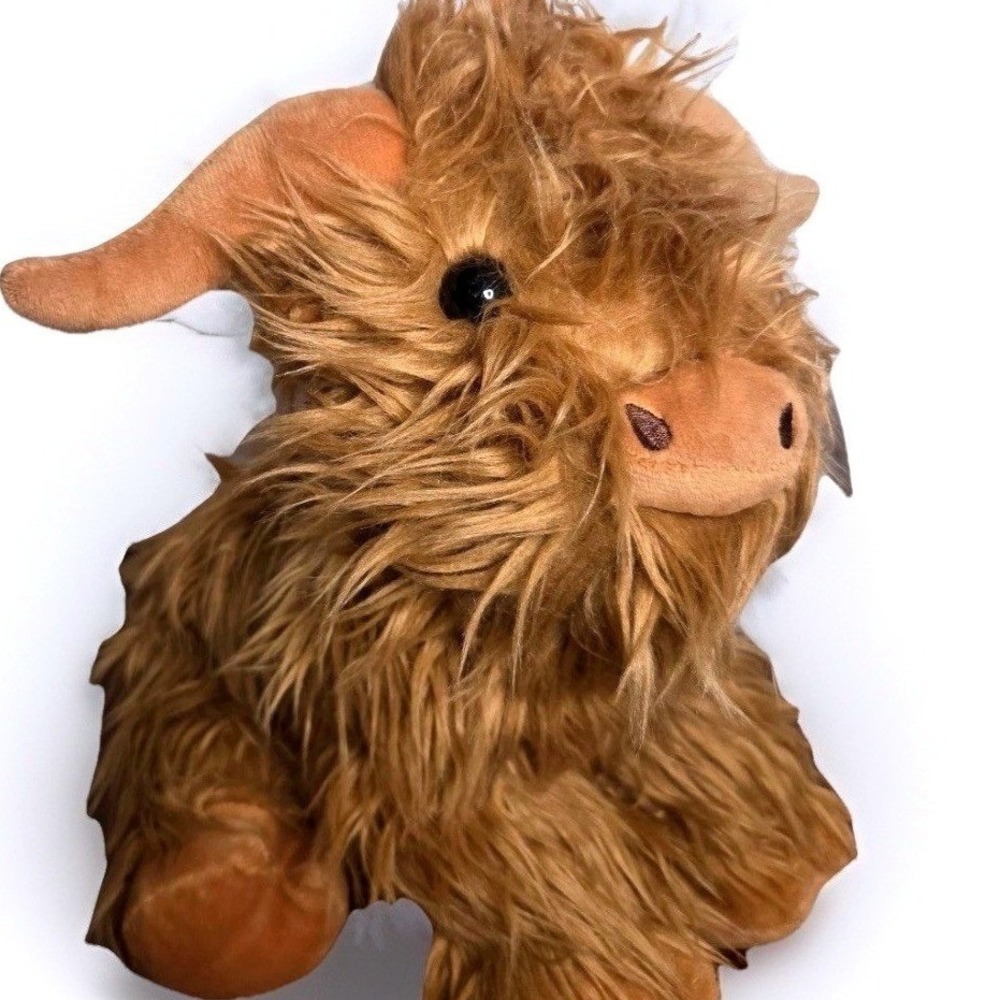 Highland Cow Plush Stuffed Animal Shaggy Brown Soft Toy 12 Inch